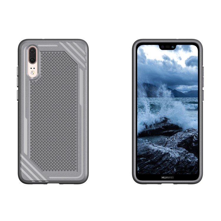 For Huawei P20 Anti-slip Armor TPU Mobile Phone Cover - Grey-3