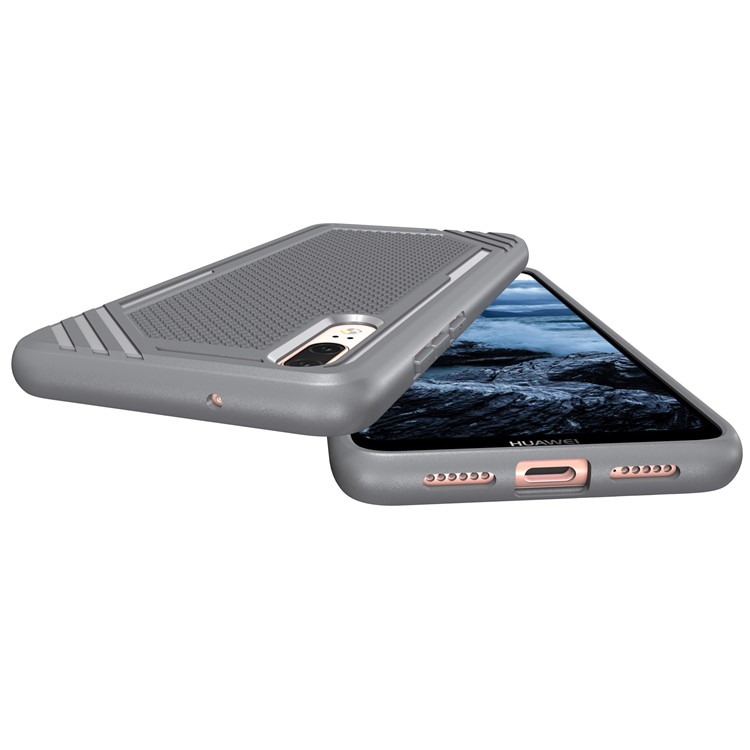 For Huawei P20 Anti-slip Armor TPU Mobile Phone Cover - Grey-4