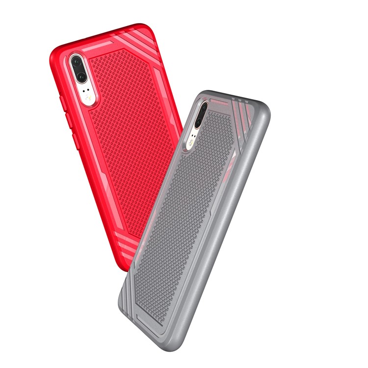 For Huawei P20 Anti-slip Armor TPU Mobile Phone Cover - Grey-5