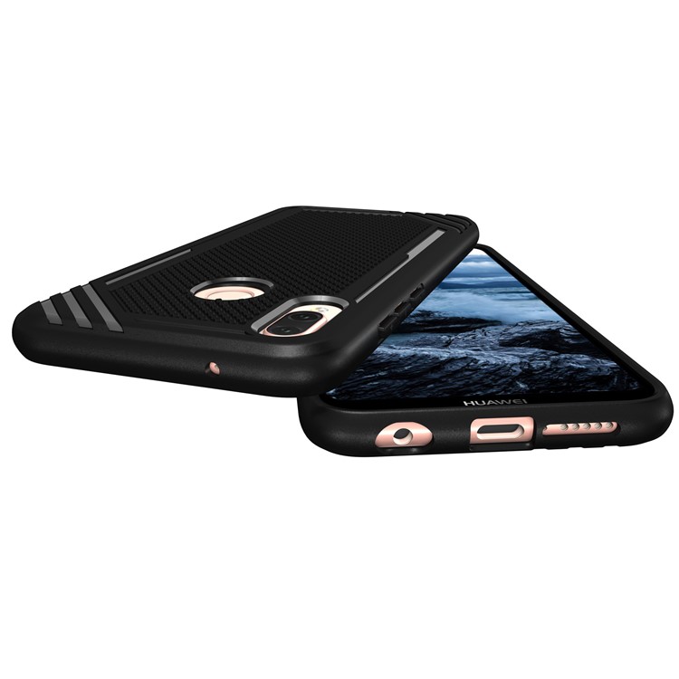 Anti-slip Armor TPU Back Protector Case for Huawei P20 Lite/Nova 3e - Black-10