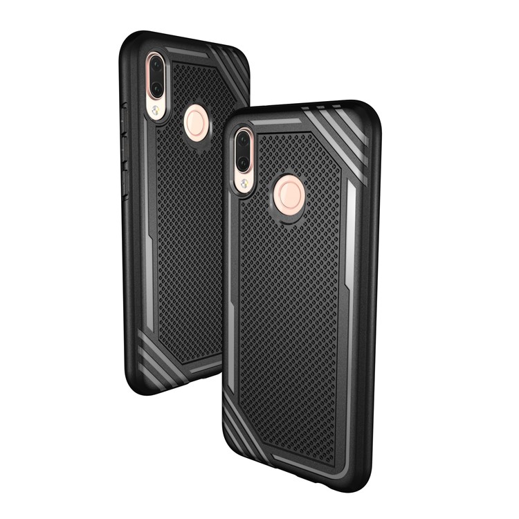 Anti-slip Armor TPU Back Protector Case for Huawei P20 Lite/Nova 3e - Black-6