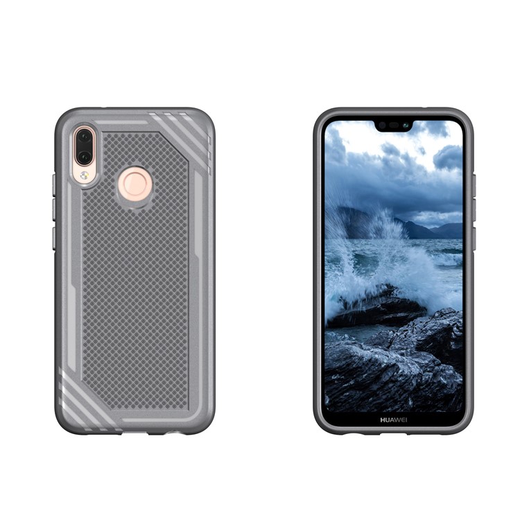 Anti-slip Armor TPU Back Protector Cover for Huawei P20 Lite/Nova 3e - Grey-3