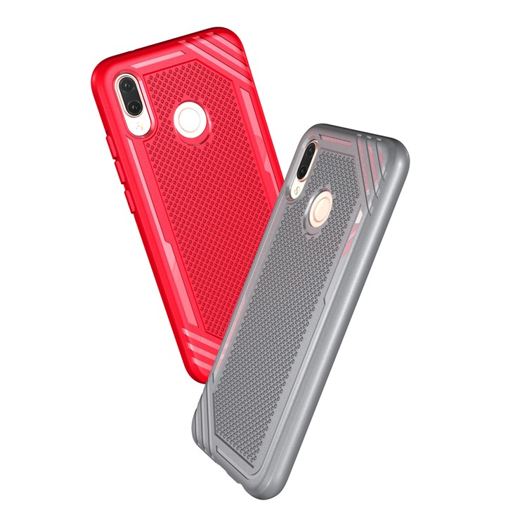Anti-slip Armor TPU Back Protector Cover for Huawei P20 Lite/Nova 3e - Grey-5
