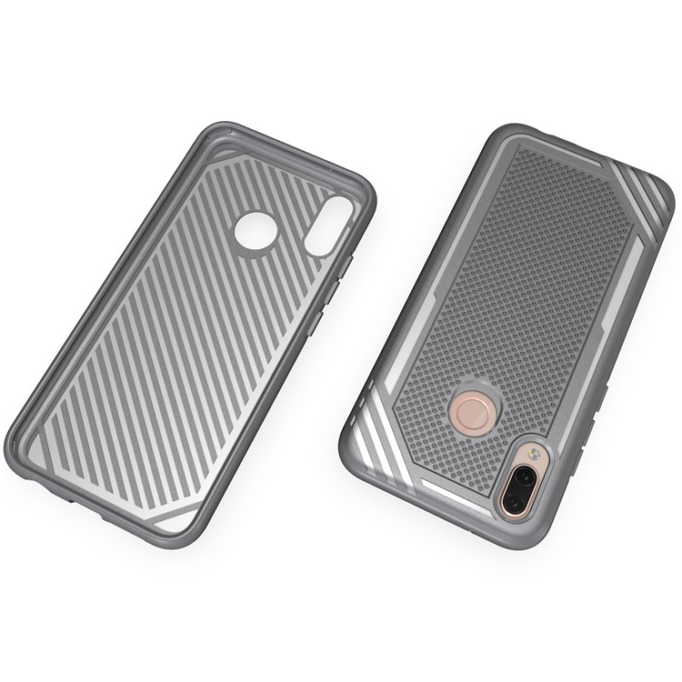 Anti-slip Armor TPU Back Protector Cover for Huawei P20 Lite/Nova 3e - Grey-7