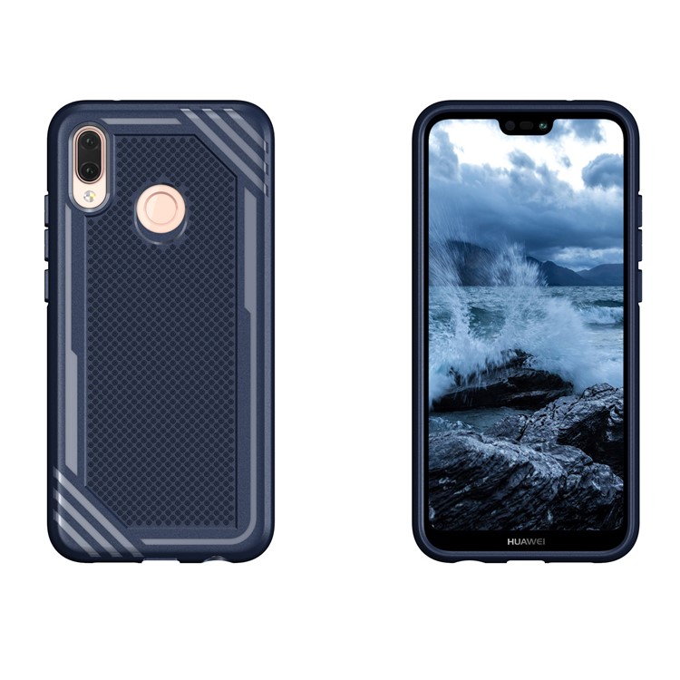 Anti-slip Armor TPU Back Mobile Phone Case for Huawei P20 Lite/Nova 3e - Blue-3