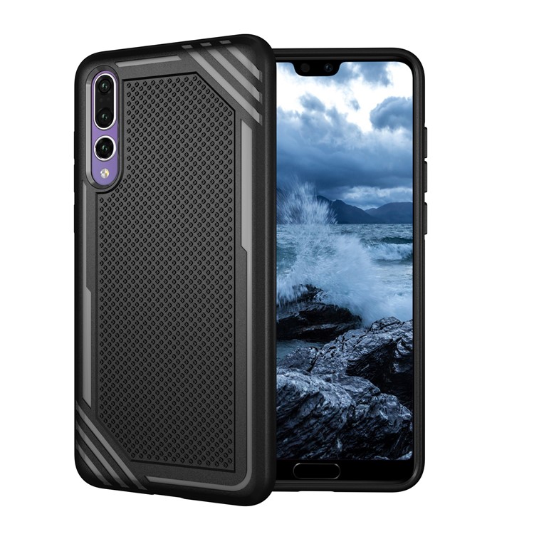 Anti-slip Armor TPU Mobile Phone Case for Huawei P20 Pro - Black-1