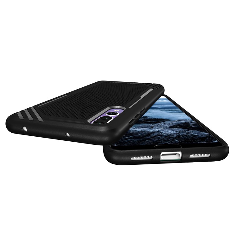 Anti-slip Armor TPU Mobile Phone Case for Huawei P20 Pro - Black-10