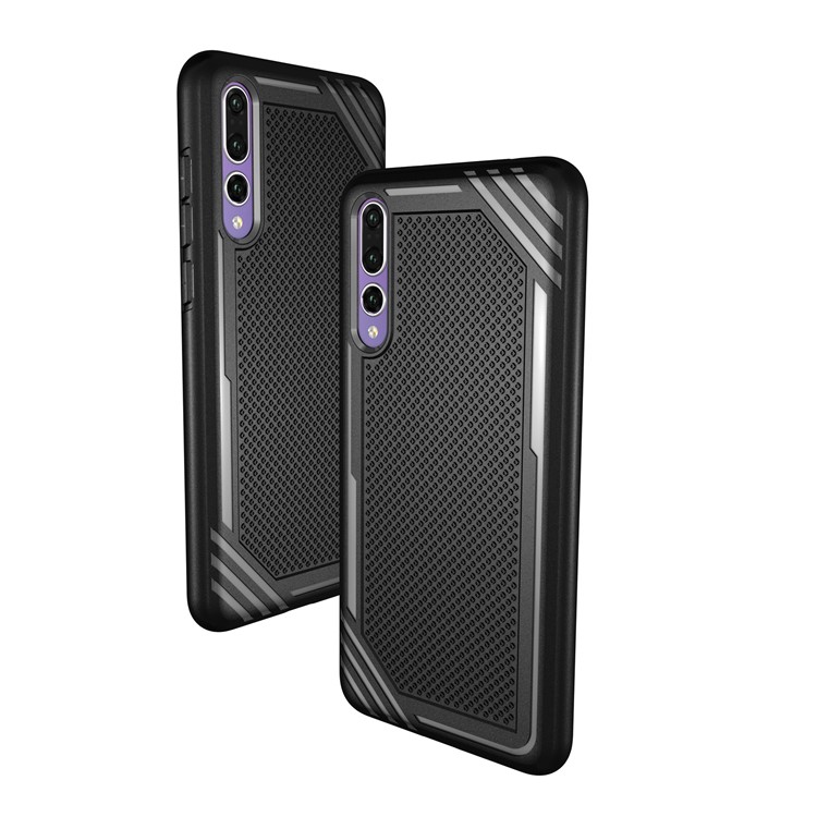 Anti-slip Armor TPU Mobile Phone Case for Huawei P20 Pro - Black-6