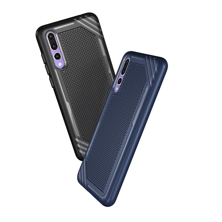 Anti-slip Armor TPU Mobile Phone Case for Huawei P20 Pro - Black-7
