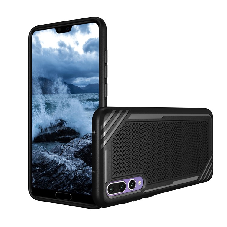 Anti-slip Armor TPU Mobile Phone Case for Huawei P20 Pro - Black-8