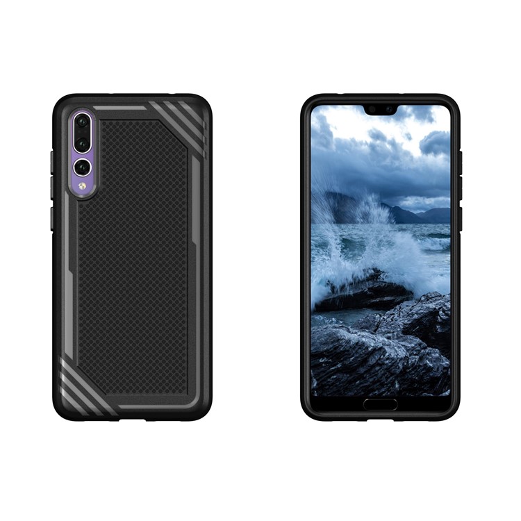 Anti-slip Armor TPU Mobile Phone Case for Huawei P20 Pro - Black-9