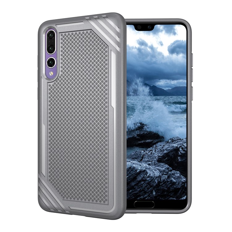 Anti-slip Armor TPU Mobile Phone Cover for Huawei P20 Pro - Grey-1