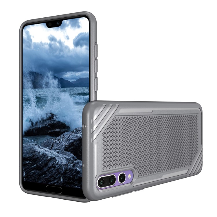 Anti-slip Armor TPU Mobile Phone Cover for Huawei P20 Pro - Grey-2