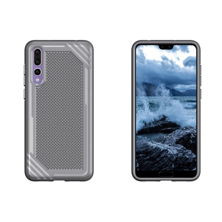 Anti-slip Armor TPU Mobile Phone Cover for Huawei P20 Pro - Grey-3