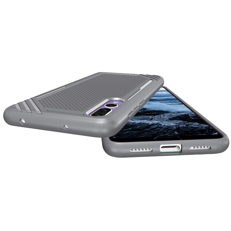Anti-slip Armor TPU Mobile Phone Cover for Huawei P20 Pro - Grey-4