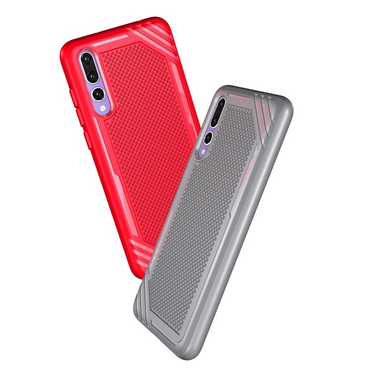 Anti-slip Armor TPU Mobile Phone Cover for Huawei P20 Pro - Grey-5