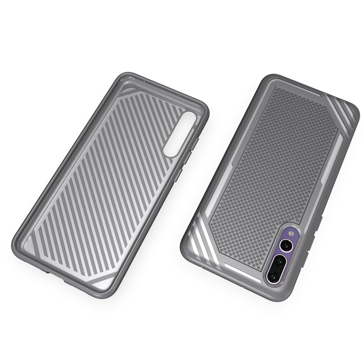 Anti-slip Armor TPU Mobile Phone Cover for Huawei P20 Pro - Grey-7