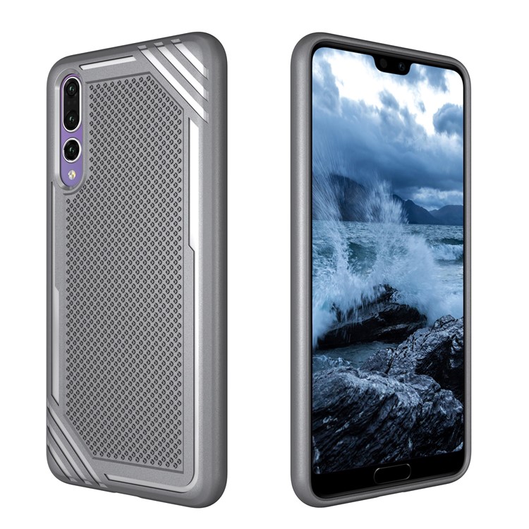 Anti-slip Armor TPU Mobile Phone Cover for Huawei P20 Pro - Grey-8