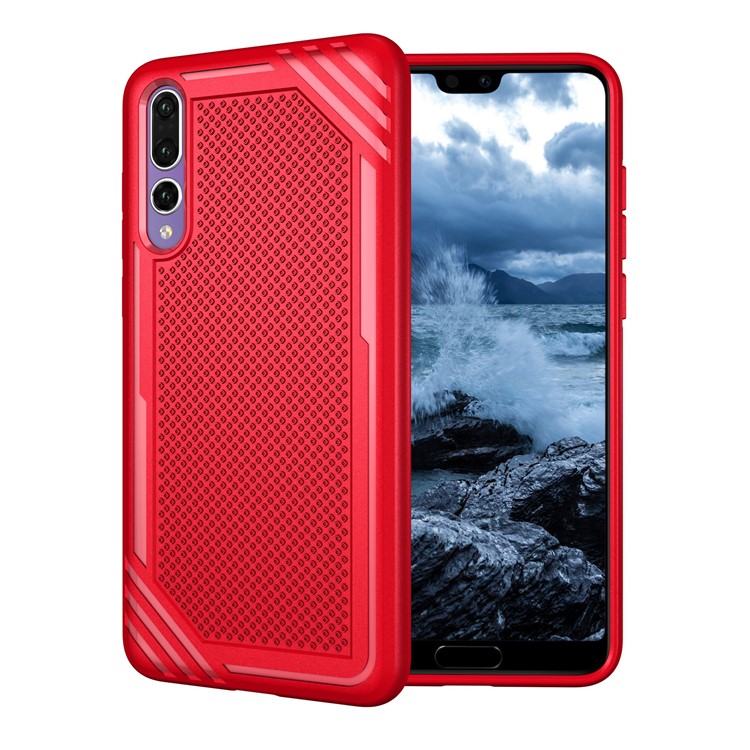 Anti-slip Armor TPU Mobile Phone Casing for Huawei P20 Pro - Red-1