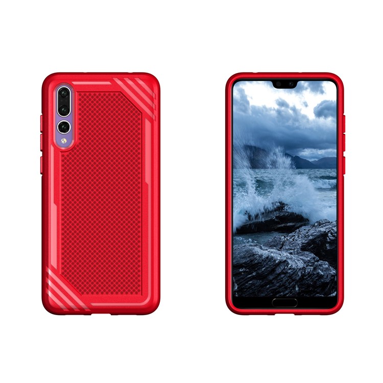 Anti-slip Armor TPU Mobile Phone Casing for Huawei P20 Pro - Red-3