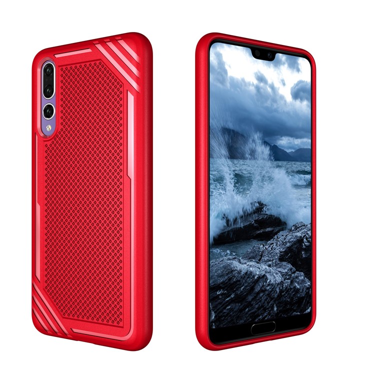 Anti-slip Armor TPU Mobile Phone Casing for Huawei P20 Pro - Red-7