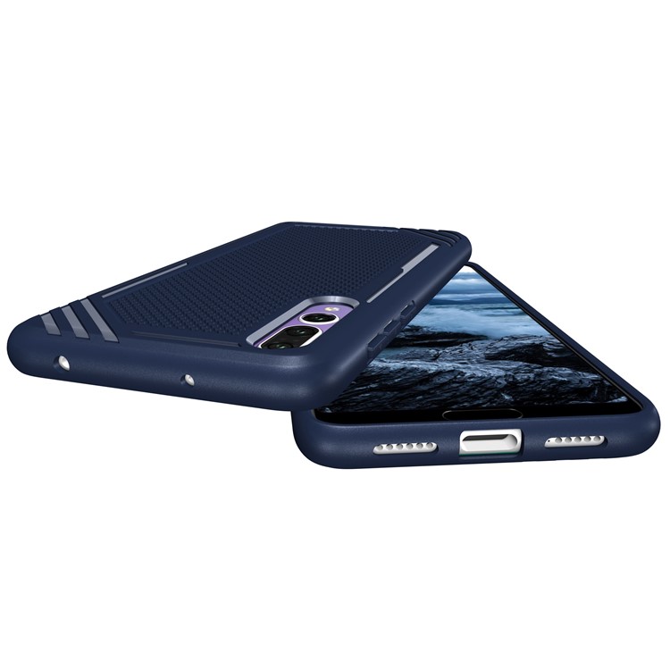 Anti-slip Armor TPU Cellphone Case Cover for Huawei P20 Pro - Blue-4
