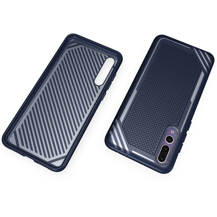 Anti-slip Armor TPU Cellphone Case Cover for Huawei P20 Pro - Blue-6