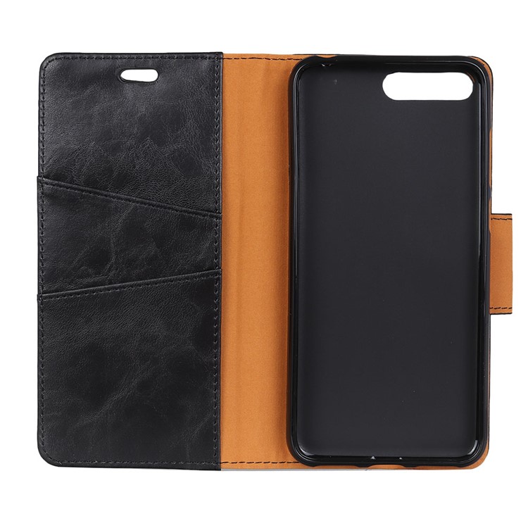 Crazy Horse Magnetic Stand Wallet Split Leather Mobile Phone Case for Huawei Y6 (2018)/Honor 7A (without Fingerprint Sensor) - Black-6