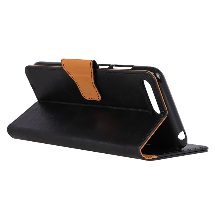 Crazy Horse Magnetic Stand Wallet Split Leather Mobile Phone Case for Huawei Y6 (2018)/Honor 7A (without Fingerprint Sensor) - Black-7