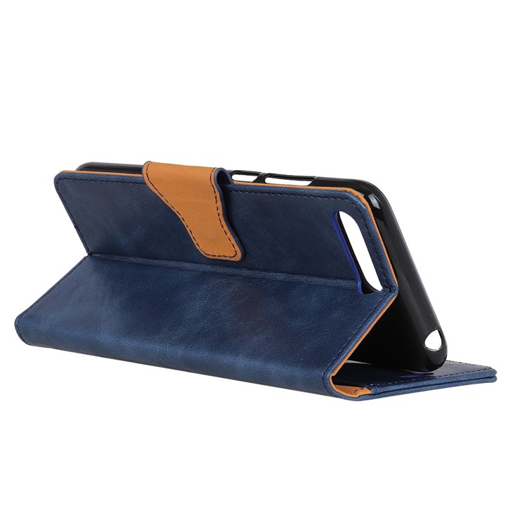 Crazy Horse Magnetic Stand Wallet Split Leather Mobile Phone Shell for Huawei Y6 (2018)/Honor 7A (without Fingerprint Sensor) - Blue-7