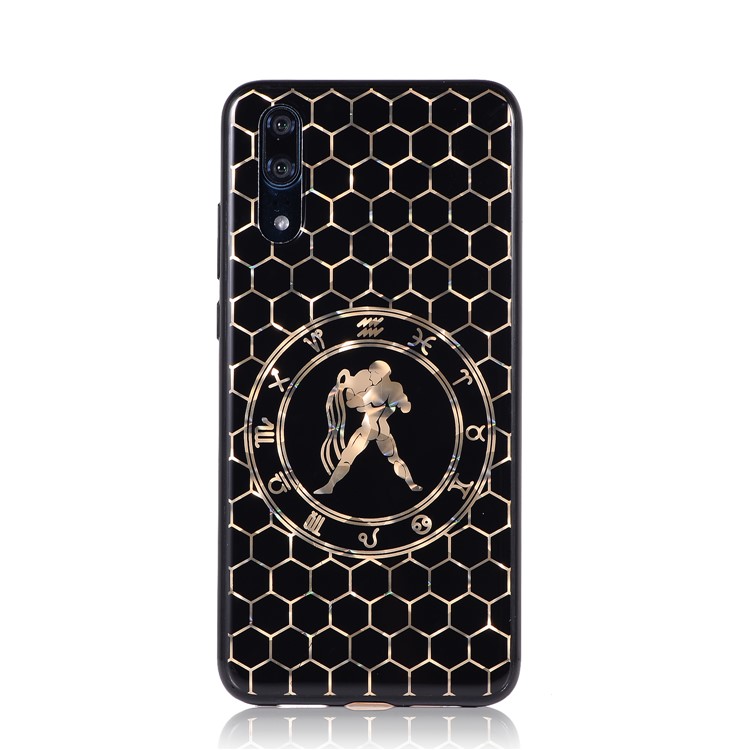 Electroplating Constellation Pattern TPU Back Cover for Huawei P20 - Aquarius-2