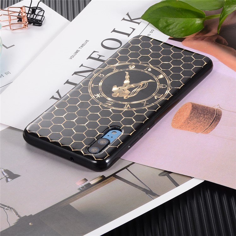 Electroplating Constellation Pattern TPU Back Cover for Huawei P20 - Aquarius-4