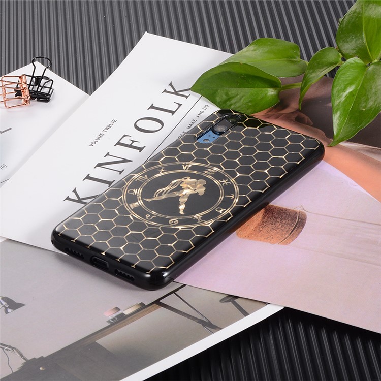 Electroplating Constellation Pattern TPU Back Cover for Huawei P20 - Aquarius-7