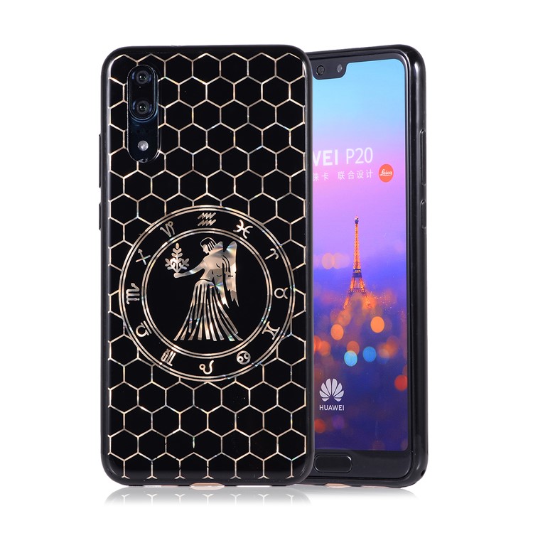 Electroplating Constellation Pattern TPU Shell for Huawei P20 - Virgo-1