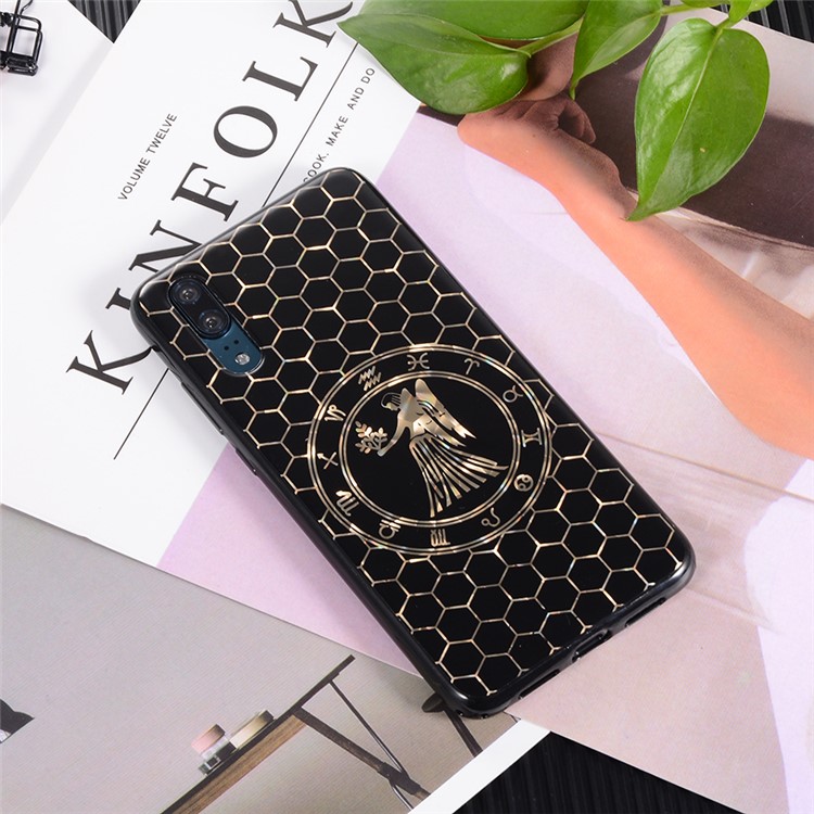 Electroplating Constellation Pattern TPU Shell for Huawei P20 - Virgo-3