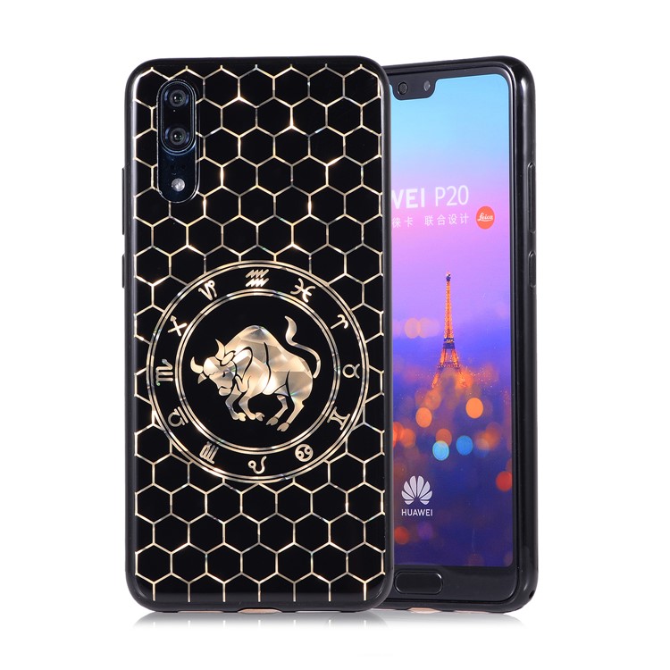 Electroplating Constellation Pattern TPU Mobile Case for Huawei P20 - Taurus-1