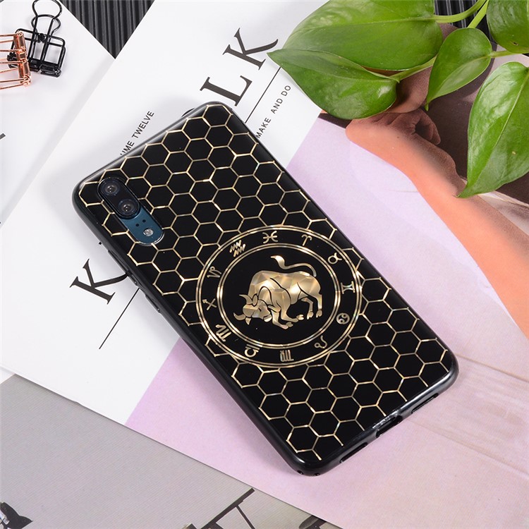 Electroplating Constellation Pattern TPU Mobile Case for Huawei P20 - Taurus-3