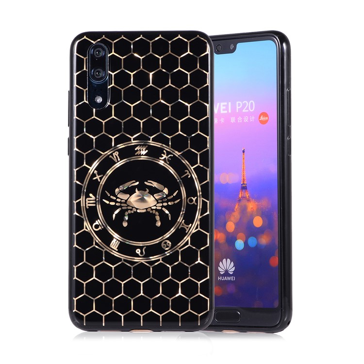 Electroplating Constellation Pattern TPU Cell Phone Cover for Huawei P20 - Cancer-1