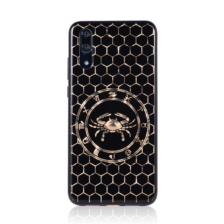 Electroplating Constellation Pattern TPU Cell Phone Cover for Huawei P20 - Cancer-2