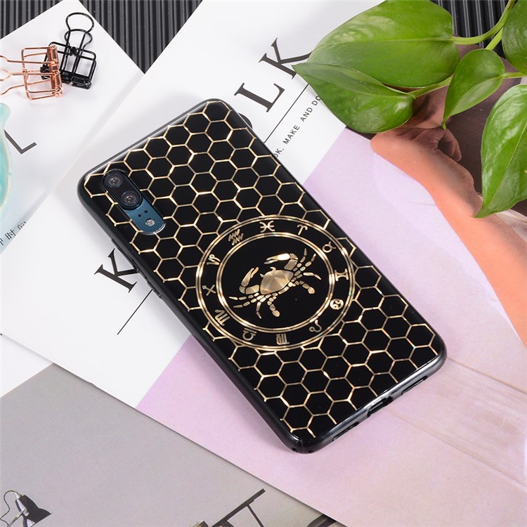 Electroplating Constellation Pattern TPU Cell Phone Cover for Huawei P20 - Cancer-3