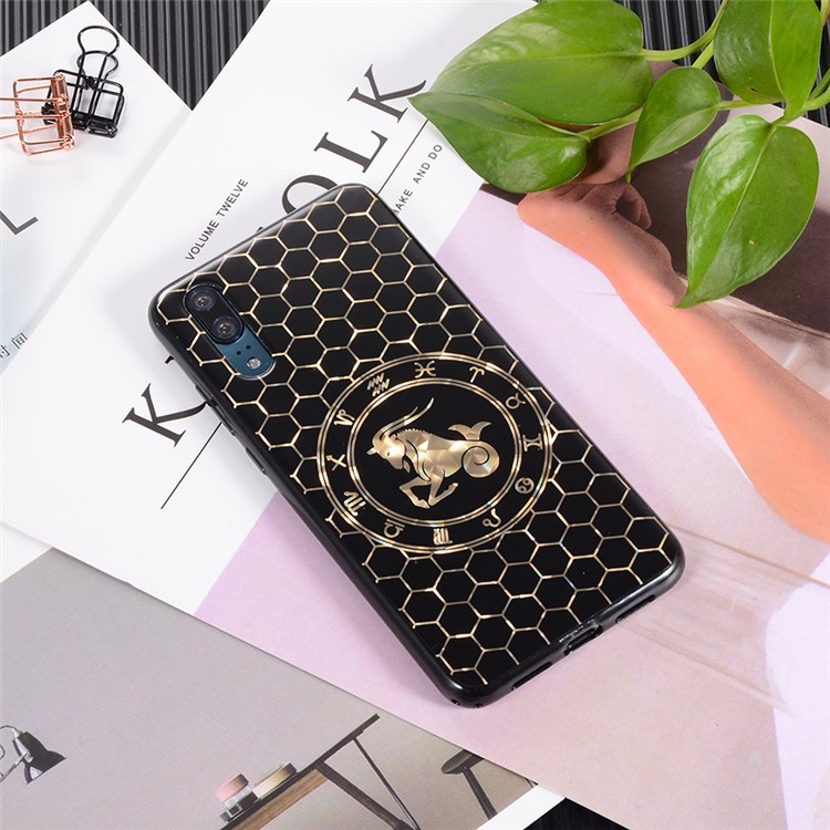 Electroplating Constellation Pattern TPU Mobile Phone Shell for Huawei P20 - Capricornus-3