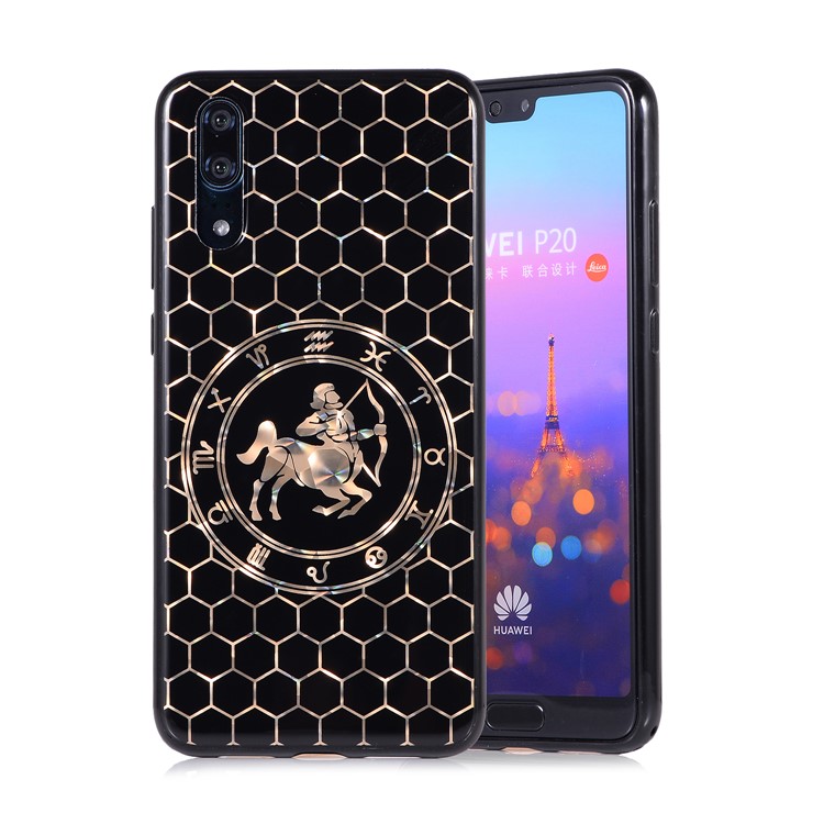 Electroplating Constellation Pattern TPU Protection Cell Phone Case for Huawei P20 - Sagittarius-1