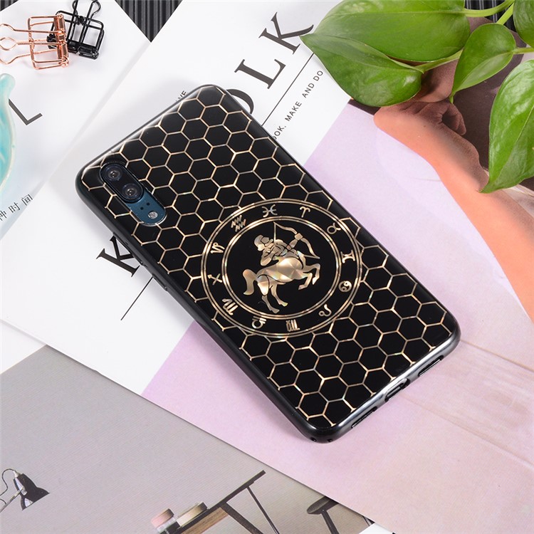 Electroplating Constellation Pattern TPU Protection Cell Phone Case for Huawei P20 - Sagittarius-3
