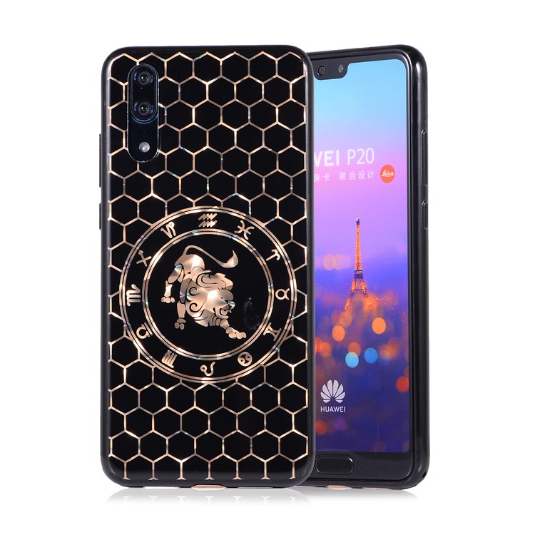 Electroplating Constellation Pattern TPU Phone Cover Shell for Huawei P20 - Leo-1