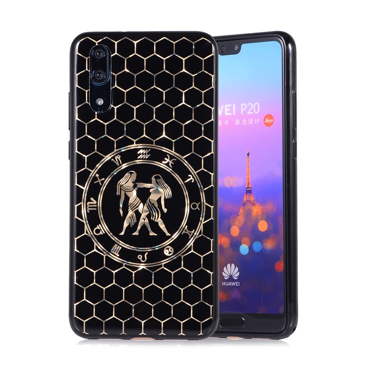 Electroplating Constellation Pattern TPU Soft Case for Huawei P20 - Gemini-1