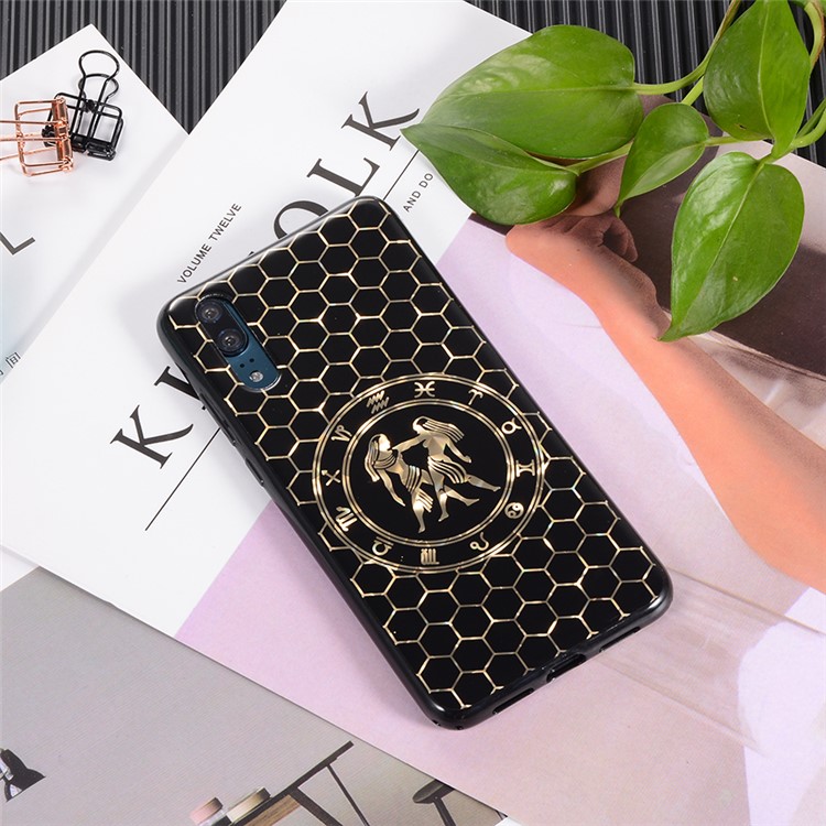Electroplating Constellation Pattern TPU Soft Case for Huawei P20 - Gemini-3
