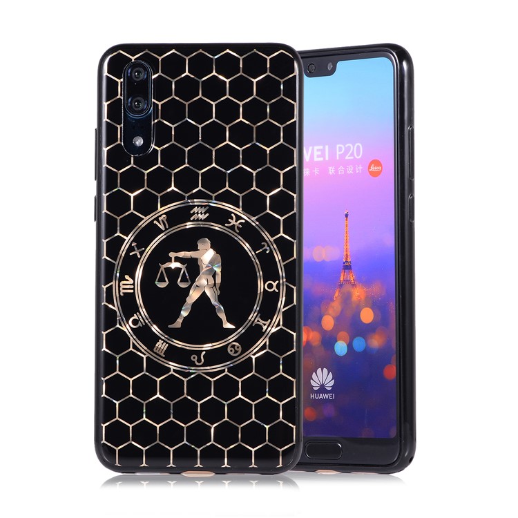 Electroplating Constellation Pattern TPU Case Cover for Huawei P20 - Libra-1