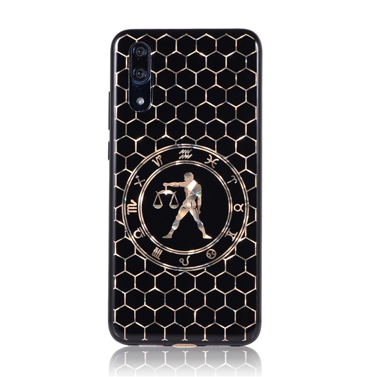 Electroplating Constellation Pattern TPU Case Cover for Huawei P20 - Libra-2