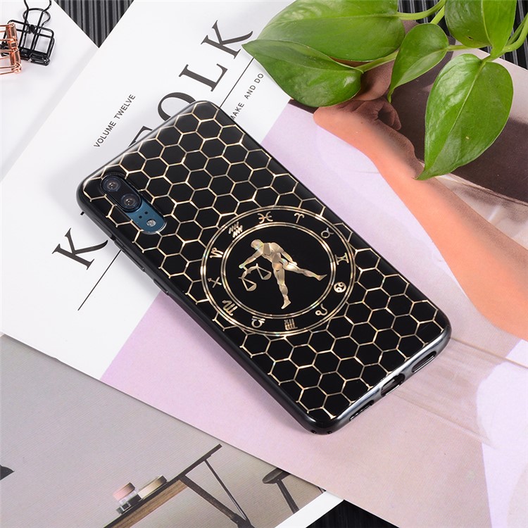 Electroplating Constellation Pattern TPU Case Cover for Huawei P20 - Libra-3