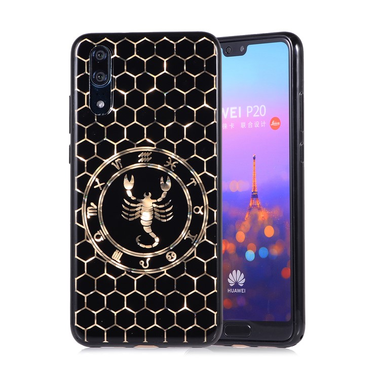 Electroplating Constellation Pattern TPU Phone Case Accessory for Huawei P20 - Scorpio-1